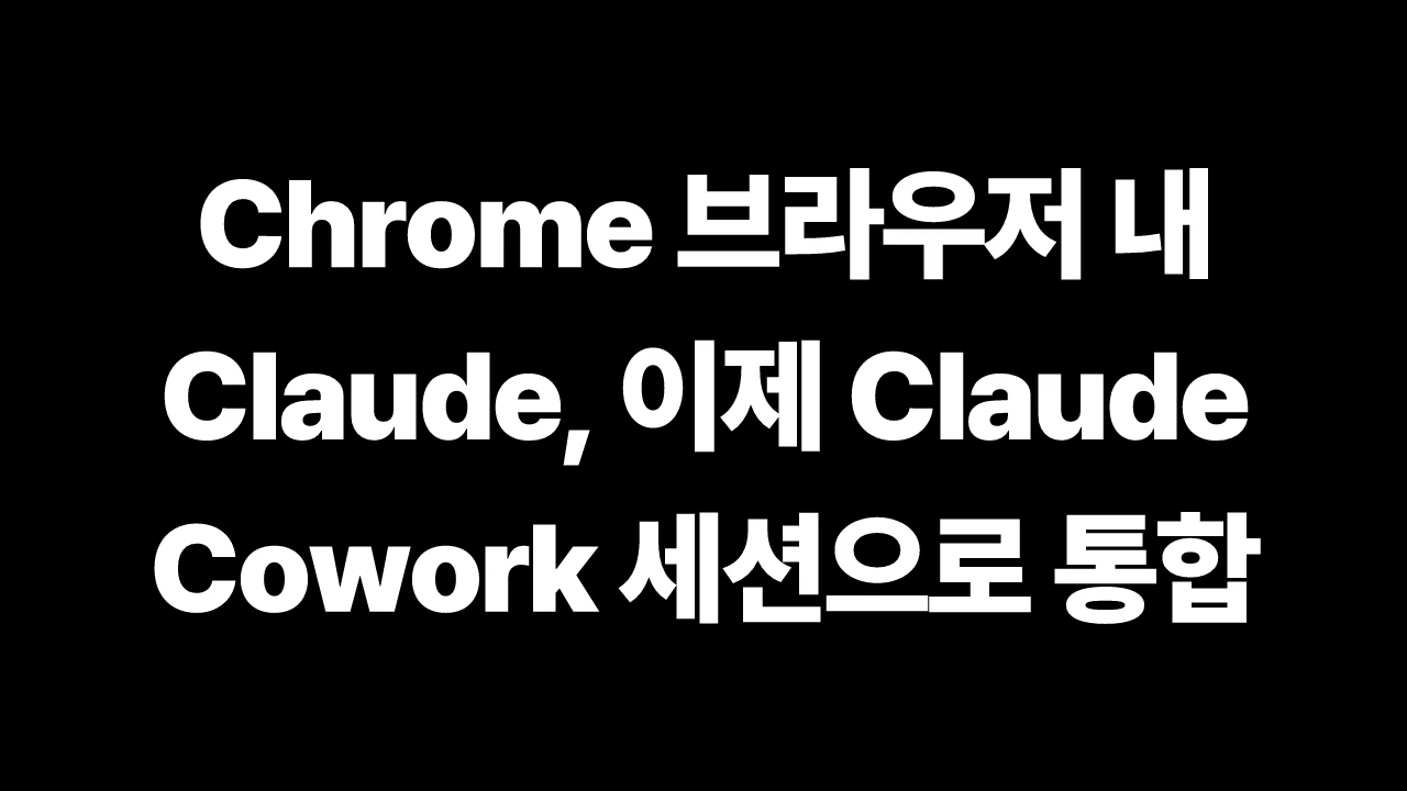 Chrome 브라우저 내 Claude, 이제 Claude Cowork 세션으로 통합 썸네일